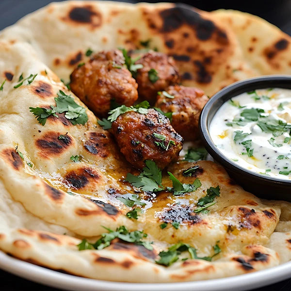 Cheese naan kebab